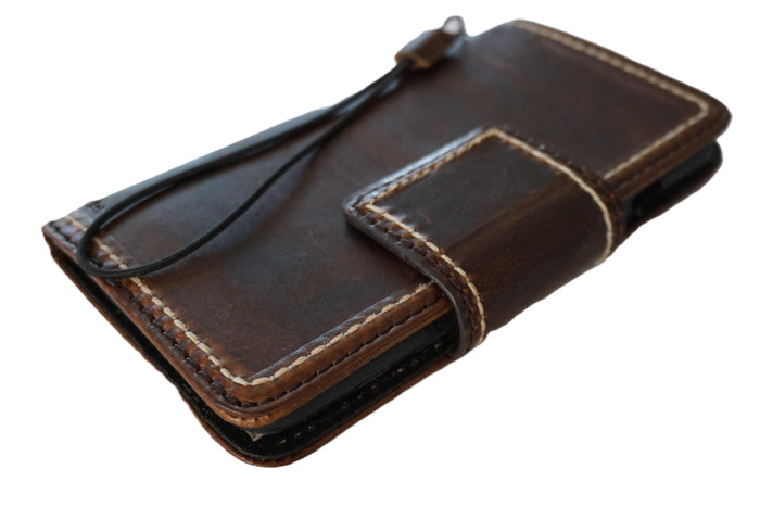 Hand Sewn Genuine Leather iPhone Wallet Case with Card Slots