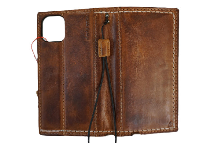 Hand Sewn Leather iPhone Wallet Case: Card Slots Cover
