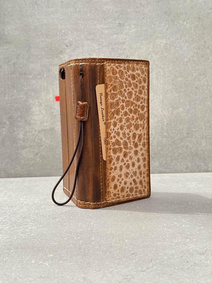 Hand Sewn Leather iPhone Wallet Case: Card Slots Cover