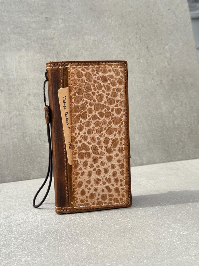 Hand Sewn Leather iPhone Wallet Case: Card Slots Cover