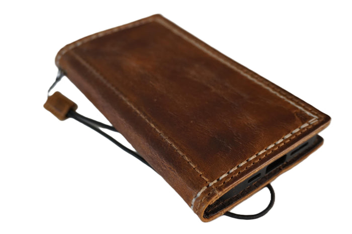 Hand Sewn Leather iPhone Wallet Case: Card Slots Cover