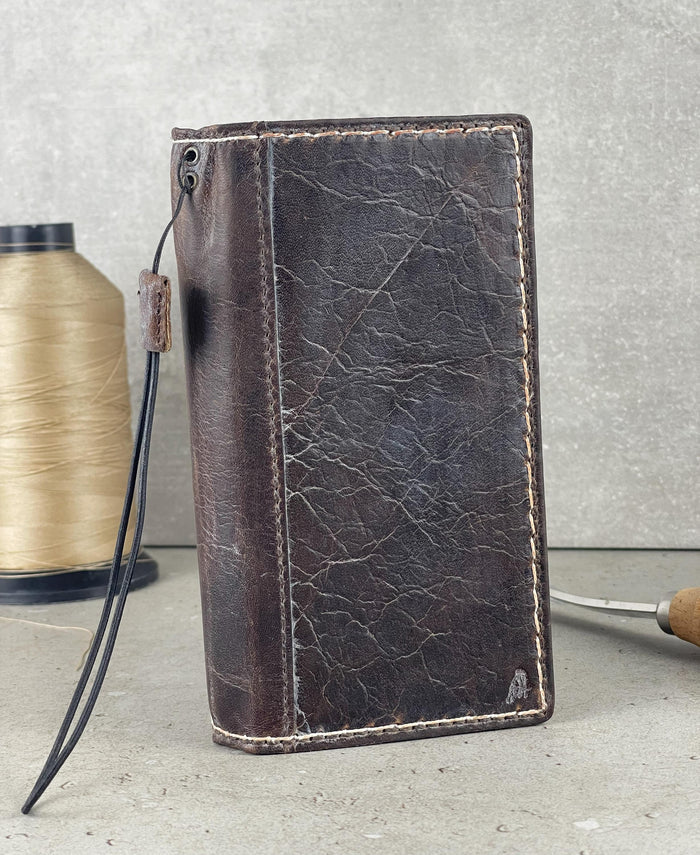 Hand Sewn Leather iPhone Wallet Case with Card Slots