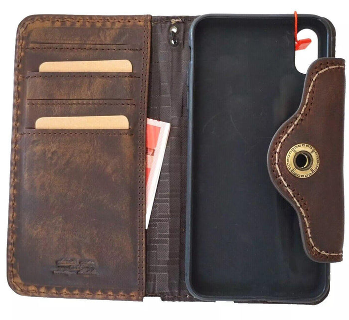 Hand Sewn Leather iPhone Wallet Case with Card Slots