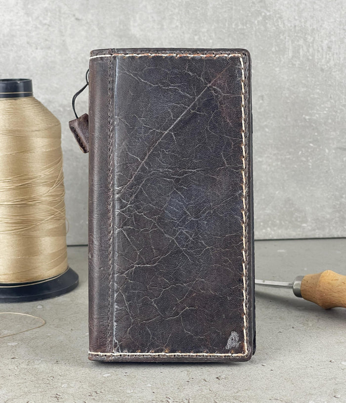 Hand Sewn Leather iPhone Wallet Case with Card Slots