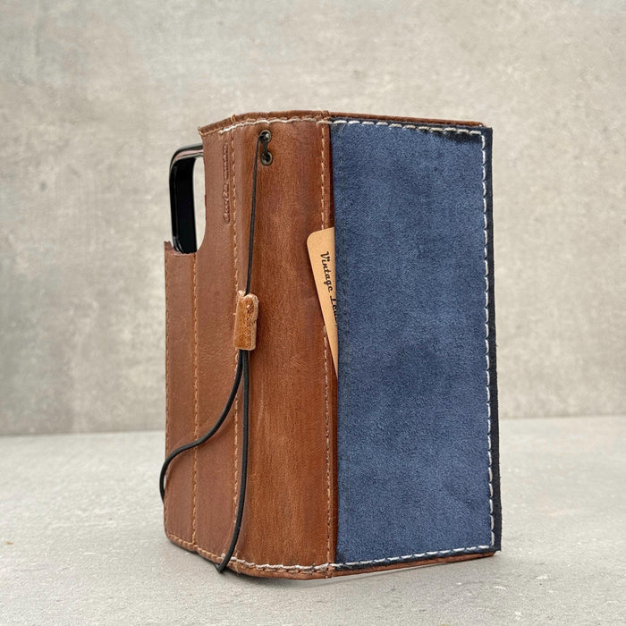 Hand Sewn Leather iPhone Wallet Case with Card Slots