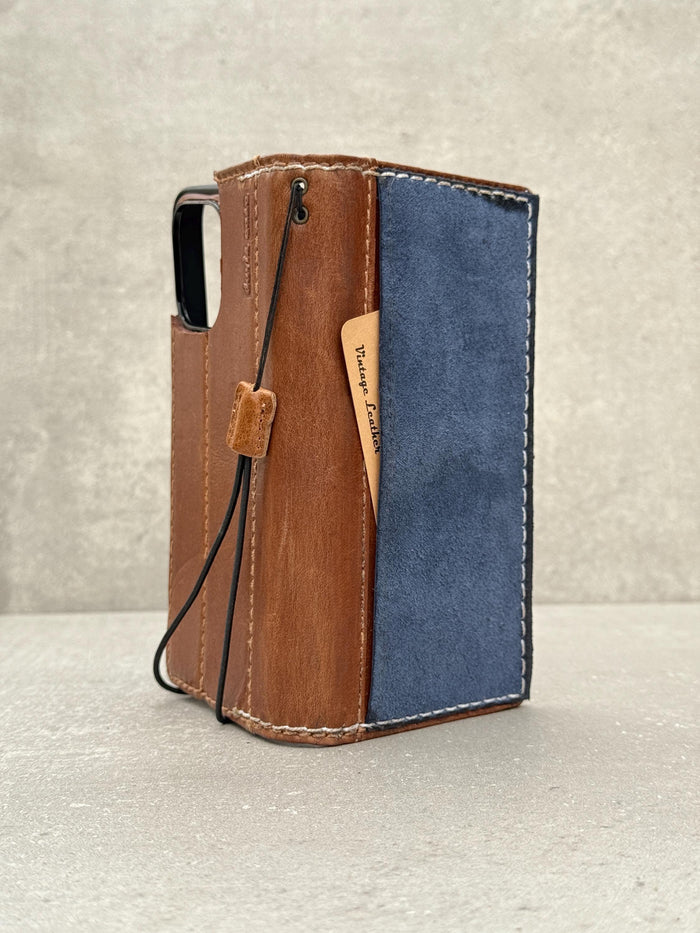 Hand Sewn Leather iPhone Wallet Case with Card Slots