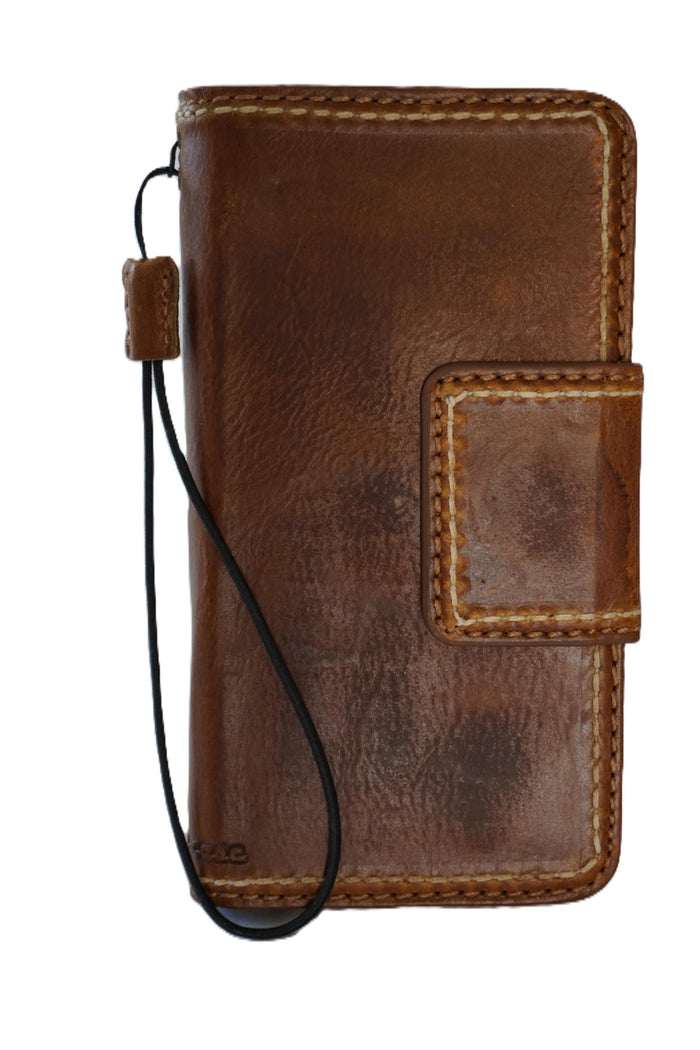 Hand Sewn Leather Wallet Case: Galaxy S22/S23/S24 Ultra, Note, A53/A55