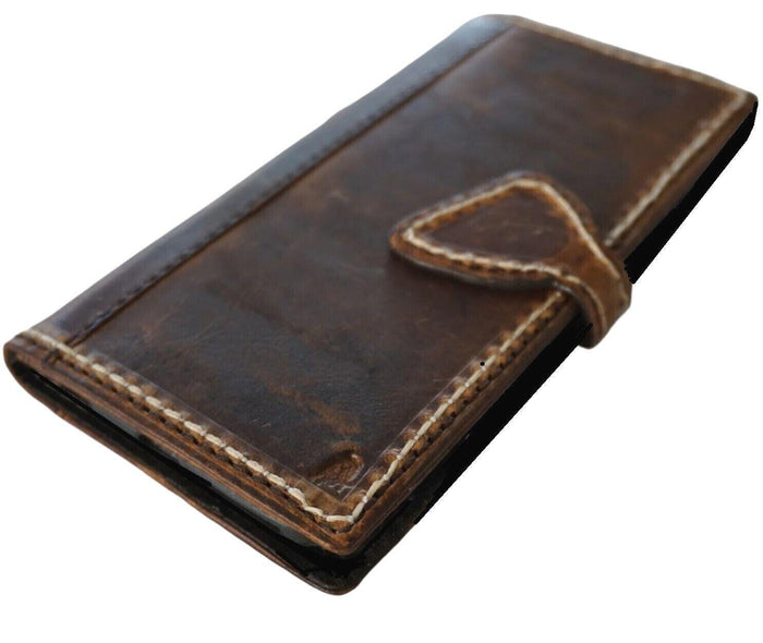 Hand Sewn Leather Wallet Case: Galaxy S22/S23/S24 Ultra, Note, A53/A55