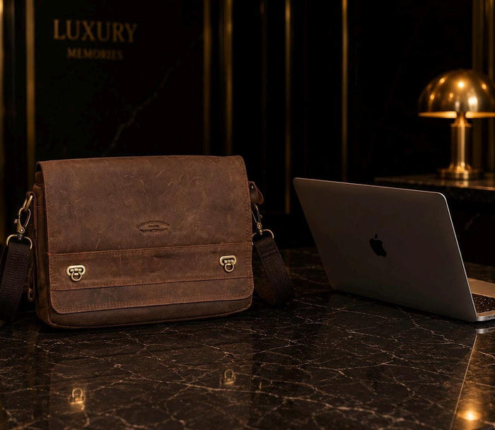 Handcrafted Brown Leather Laptop Bag, Unisex Work Satchel, Everyday Companion