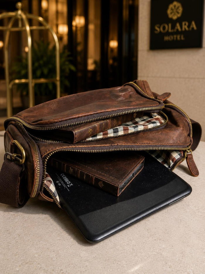 Handcrafted Brown Leather Laptop Bag, Unisex Work Satchel, Everyday Companion