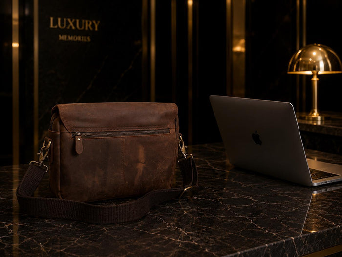 Handcrafted Brown Leather Laptop Bag, Unisex Work Satchel, Everyday Companion