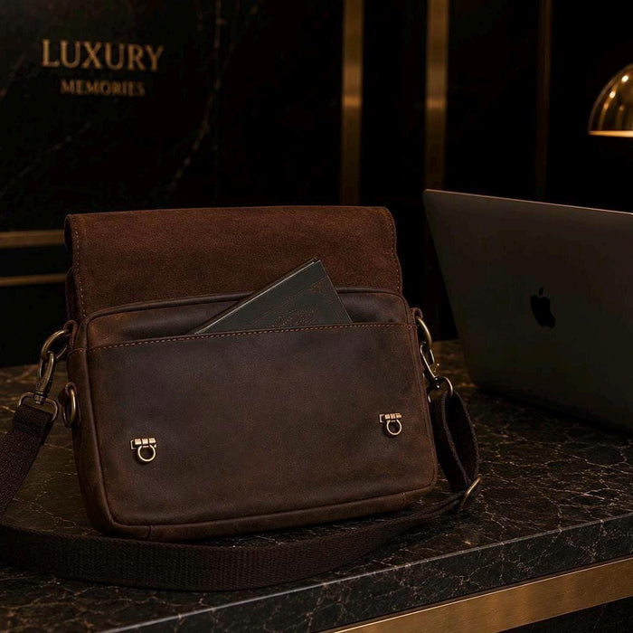 Handcrafted Brown Leather Laptop Bag, Unisex Work Satchel, Everyday Companion