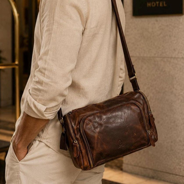Handcrafted Brown Leather Laptop Bag, Unisex Work Satchel, Everyday Companion
