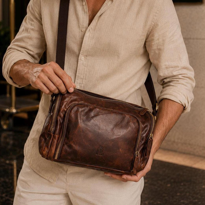 Handcrafted Brown Leather Laptop Bag, Unisex Work Satchel, Everyday Companion