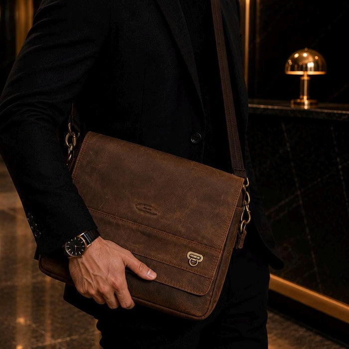 Handcrafted Brown Leather Laptop Bag, Unisex Work Satchel, Everyday Companion