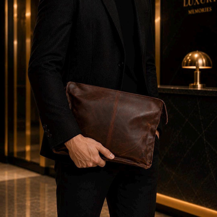 Handcrafted Brown Leather Laptop Bag, Work Satchel, Unisex MacBook Case