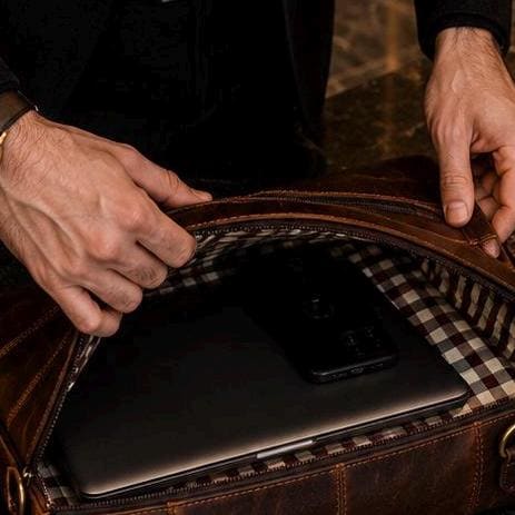 Handcrafted Brown Leather Laptop Bag, Work Satchel, Unisex MacBook Case