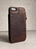 Handmade Black Leather Book iPhone Case: Vintage Art Design Wallet Cover Ip 7-18 max