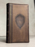 Handmade Black Leather Book iPhone Case: Vintage Art Design Wallet Cover Ip 7-18 max