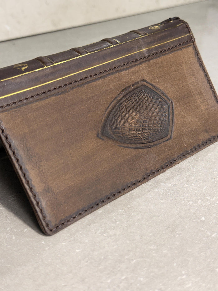 Handmade Black Leather Book iPhone Case: Vintage Art Design Wallet Cover Ip 7-18 max