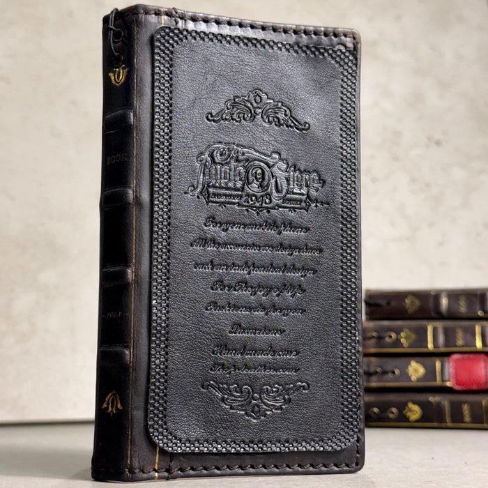 Handmade Black Leather Book Wallet Case for Samsung Galaxy S Series (Ultra FE)