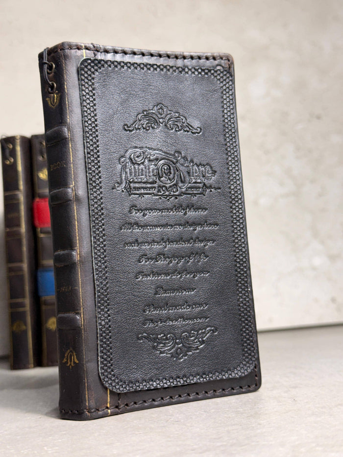 Handmade Black Leather Book Wallet Case for Samsung Galaxy S Series (Ultra FE)