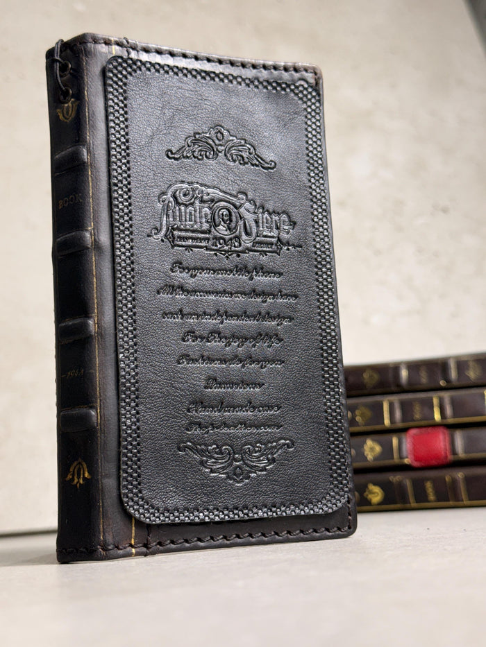 Handmade Black Leather Book Wallet Case for Samsung Galaxy S Series (Ultra FE)