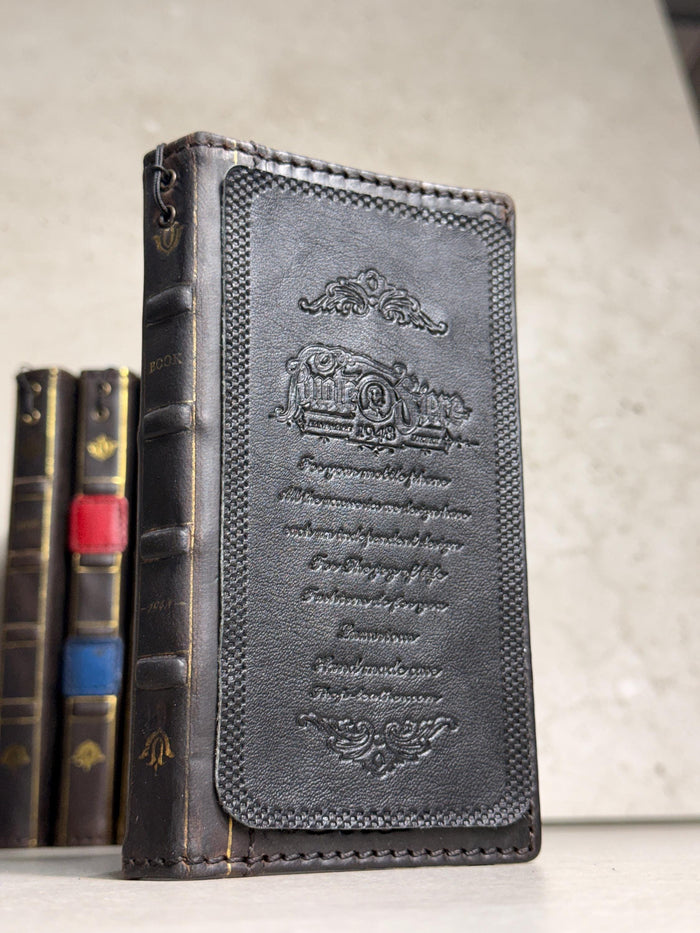 Handmade Black Leather Book Wallet Case for Samsung Galaxy S Series (Ultra FE)