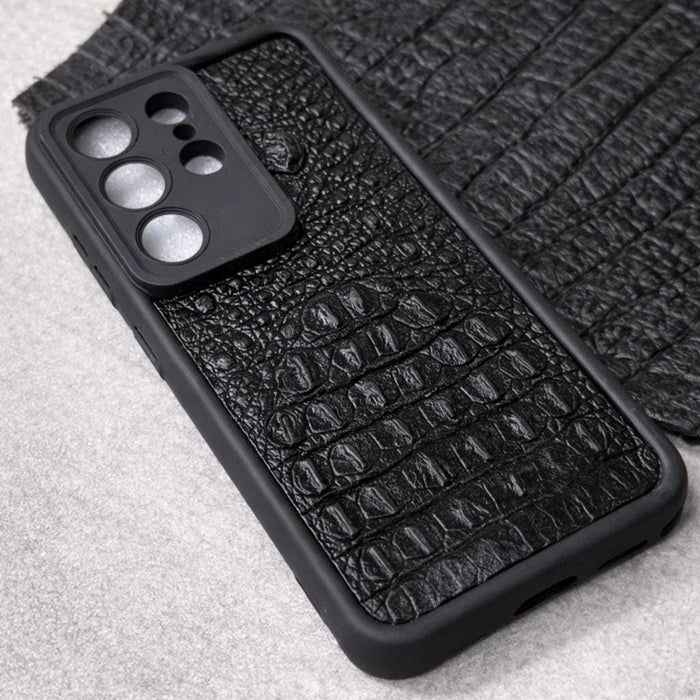 Handmade Crocodile Embossed Leather Phone Case, Slim Protective Cover Galaxy S26 S25 S24 S23