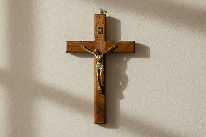 Handmade dark wood crucifix