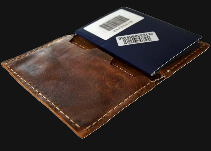Handmade Embossed Leather Passport Cover: Vintage Retro Style