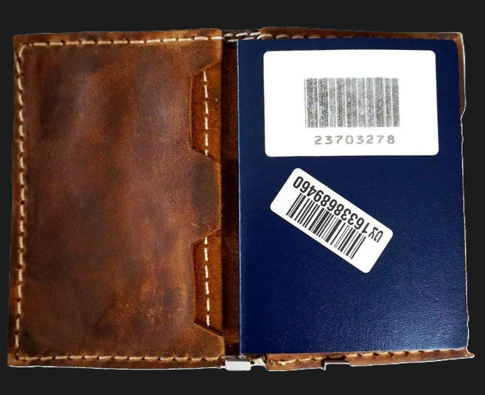 Handmade Embossed Leather Passport Cover: Vintage Retro Style