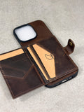 Handmade Genuine Leather iPhone Case: Crocodile Art Stitch
