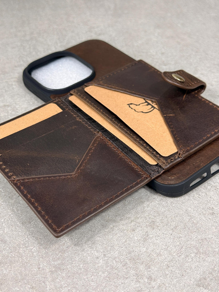 Handmade Genuine Leather iPhone Case: Crocodile Art Stitch