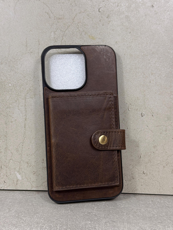 Handmade Genuine Leather iPhone Case: Crocodile Art Stitch