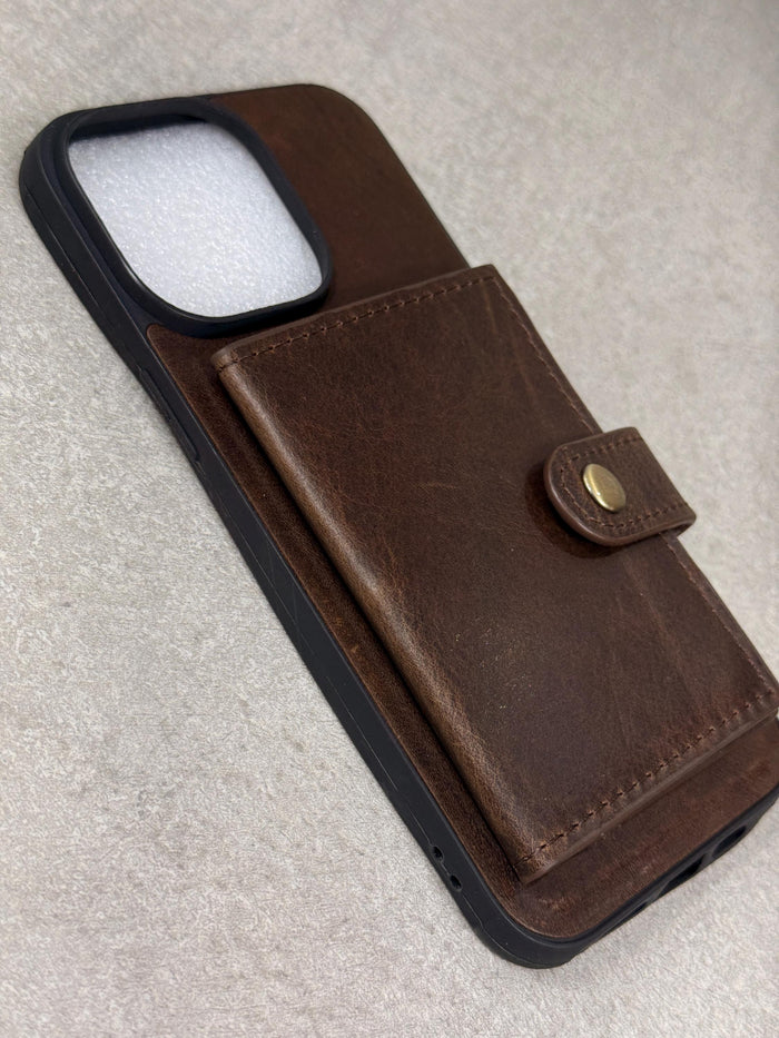 Handmade Genuine Leather iPhone Case: Crocodile Art Stitch
