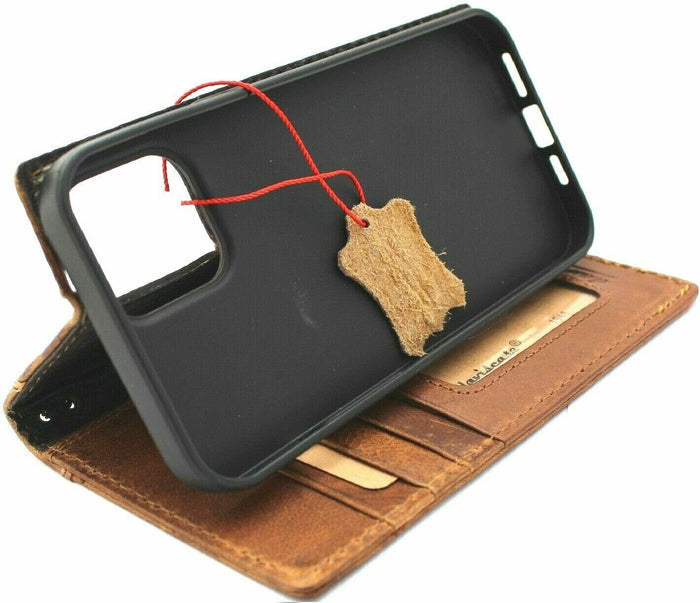 Handmade Genuine Leather iPhone Wallet Case: Embossed Art Design