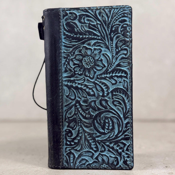 Handmade Genuine Leather iPhone Wallet Case: Removable Card Slots