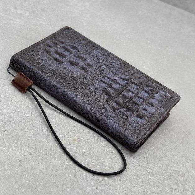Handmade Genuine Leather iPhone Wallet Case: Removable Card Slots