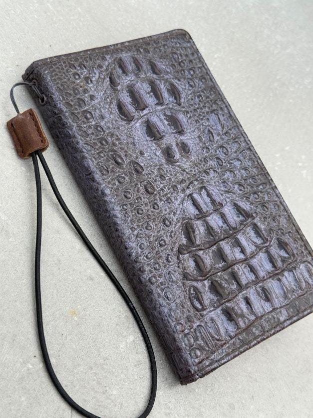 Handmade Genuine Leather iPhone Wallet Case: Removable Card Slots