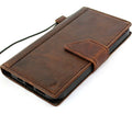 Handmade Genuine Leather iPhone Wallet Case: Vintage Magnetic Bracket