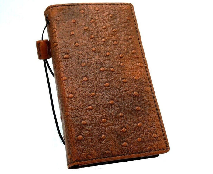 Handmade Genuine Leather Wallet Case: Vintage Tan Cover for Galaxy