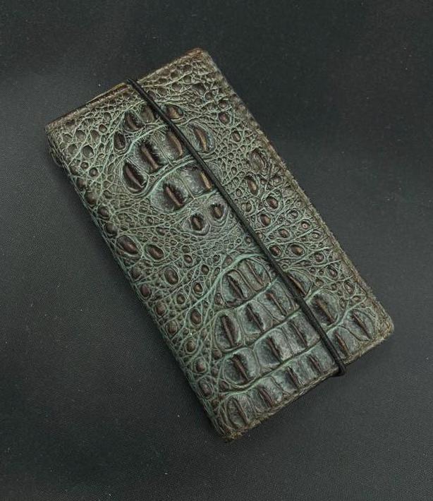 Handmade Green Leather iPhone Wallet Case: Removable Card Slots