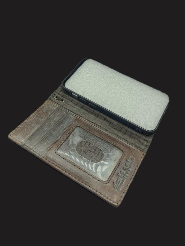 Handmade Green Leather Wallet Case for OnePlus 12 12R