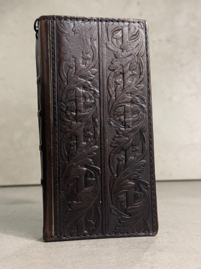 Handmade Leather Art Wallet Case for Galaxy: Book Bible Style Cover