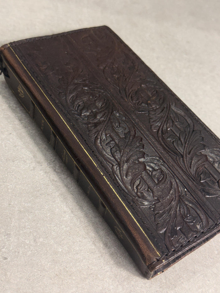 Handmade Leather Art Wallet Case for Galaxy: Book Bible Style Cover