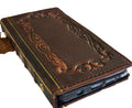 Handmade Leather Book iPhone Case: Vintage Art Design Wallet Cover