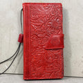 Handmade Leather Book Phone Case: Vintage Gray Blue iPhone Cover