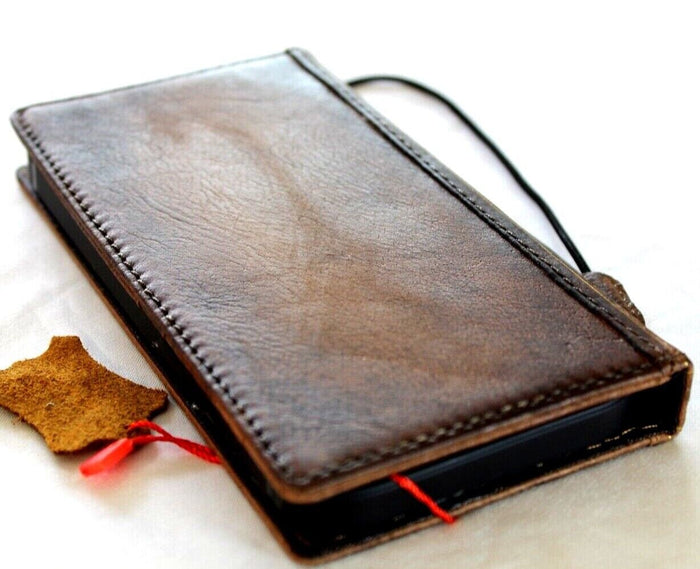 Handmade Leather Book Wallet Case for Galaxy S20 S21 S22 S23 S24 Ultra