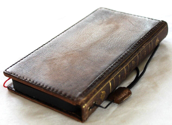 Handmade Leather Book Wallet Case for Galaxy S20 S21 S22 S23 S24 Ultra